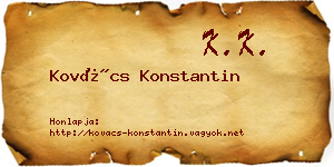 Kovács Konstantin névjegykártya